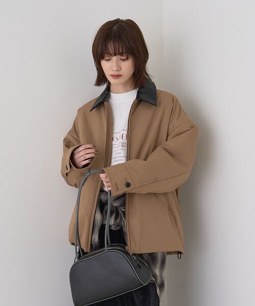 Rouge vif la cle / ルージュ・ヴィフ ラクレ ブルゾン | 異素材衿パフィブルゾン/ハンティングジャケット | 詳細13