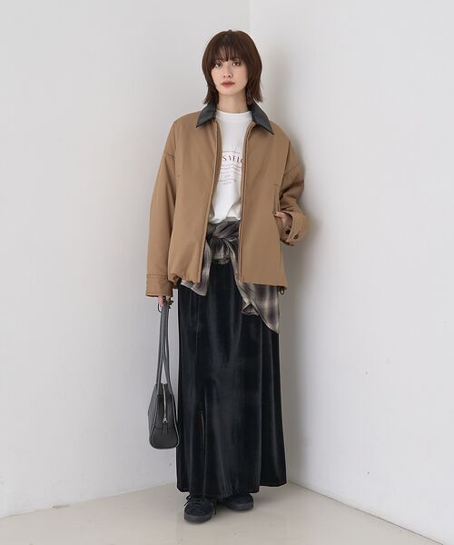 Rouge vif la cle / ルージュ・ヴィフ ラクレ ブルゾン | 異素材衿パフィブルゾン/ハンティングジャケット | 詳細15