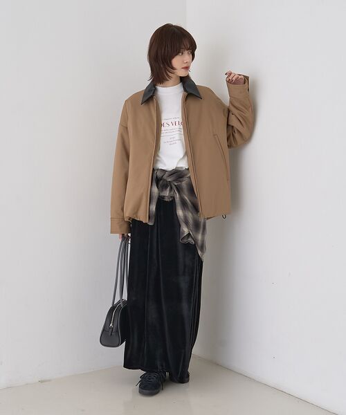 Rouge vif la cle / ルージュ・ヴィフ ラクレ ブルゾン | 異素材衿パフィブルゾン/ハンティングジャケット | 詳細16