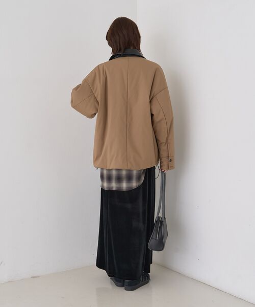 Rouge vif la cle / ルージュ・ヴィフ ラクレ ブルゾン | 異素材衿パフィブルゾン/ハンティングジャケット | 詳細18