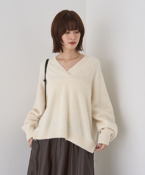 Rouge vif la cle / ルージュ・ヴィフ ラクレ ニット・セーター | フォックスウールVネックスリットニットプルオーバー | 詳細1