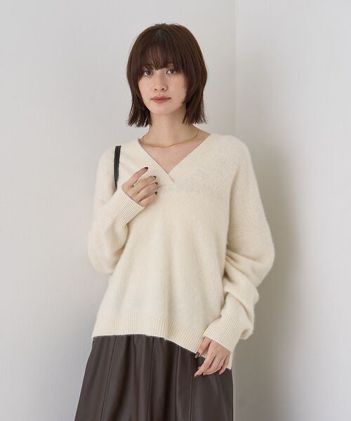 Rouge vif la cle / ルージュ・ヴィフ ラクレ ニット・セーター | フォックスウールVネックスリットニットプルオーバー | 詳細2