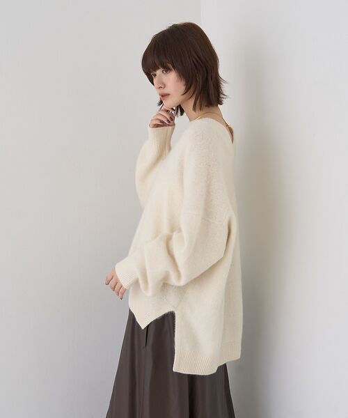 Rouge vif la cle / ルージュ・ヴィフ ラクレ ニット・セーター | フォックスウールVネックスリットニットプルオーバー | 詳細3