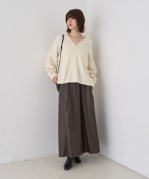 Rouge vif la cle / ルージュ・ヴィフ ラクレ ニット・セーター | フォックスウールVネックスリットニットプルオーバー | 詳細4