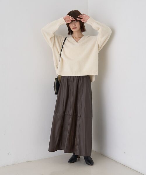 Rouge vif la cle / ルージュ・ヴィフ ラクレ ニット・セーター | フォックスウールVネックスリットニットプルオーバー | 詳細5