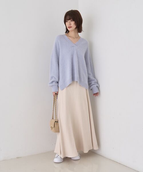 Rouge vif la cle / ルージュ・ヴィフ ラクレ ニット・セーター | フォックスウールVネックスリットニットプルオーバー | 詳細9