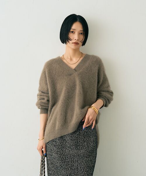 Rouge vif la cle / ルージュ・ヴィフ ラクレ ニット・セーター | フォックスウールVネックスリットニットプルオーバー | 詳細17