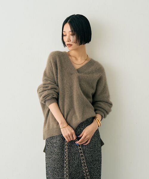 Rouge vif la cle / ルージュ・ヴィフ ラクレ ニット・セーター | フォックスウールVネックスリットニットプルオーバー | 詳細18