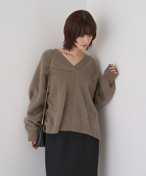 Rouge vif la cle / ルージュ・ヴィフ ラクレ ニット・セーター | フォックスウールVネックスリットニットプルオーバー | 詳細19