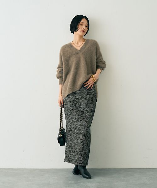 Rouge vif la cle / ルージュ・ヴィフ ラクレ ニット・セーター | フォックスウールVネックスリットニットプルオーバー | 詳細21