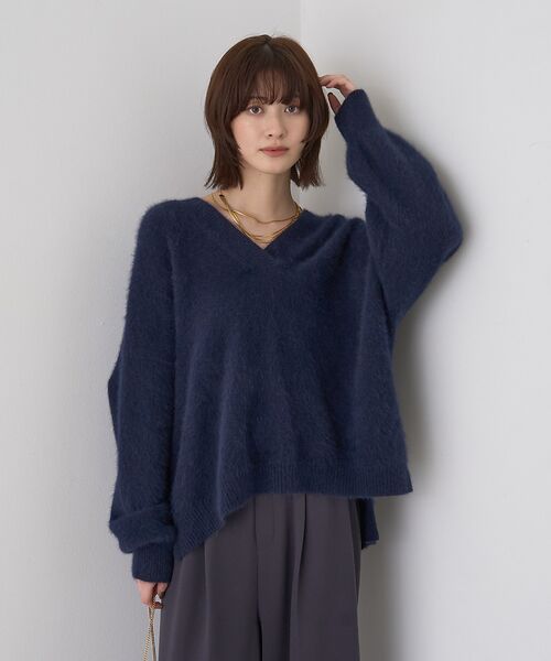 Rouge vif la cle / ルージュ・ヴィフ ラクレ ニット・セーター | フォックスウールVネックスリットニットプルオーバー | 詳細23