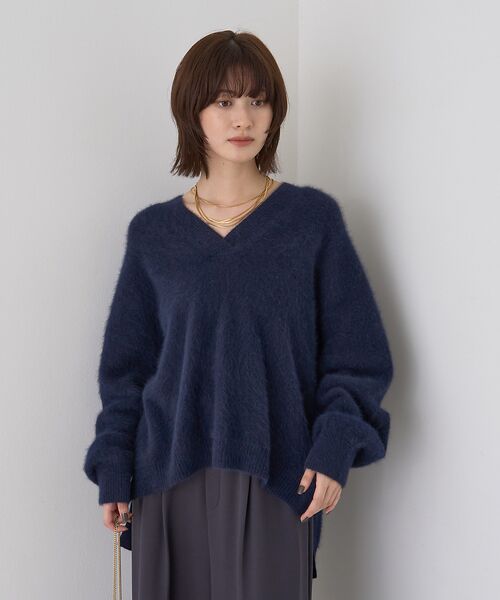 Rouge vif la cle / ルージュ・ヴィフ ラクレ ニット・セーター | フォックスウールVネックスリットニットプルオーバー | 詳細24