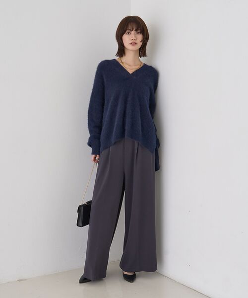 Rouge vif la cle / ルージュ・ヴィフ ラクレ ニット・セーター | フォックスウールVネックスリットニットプルオーバー | 詳細25