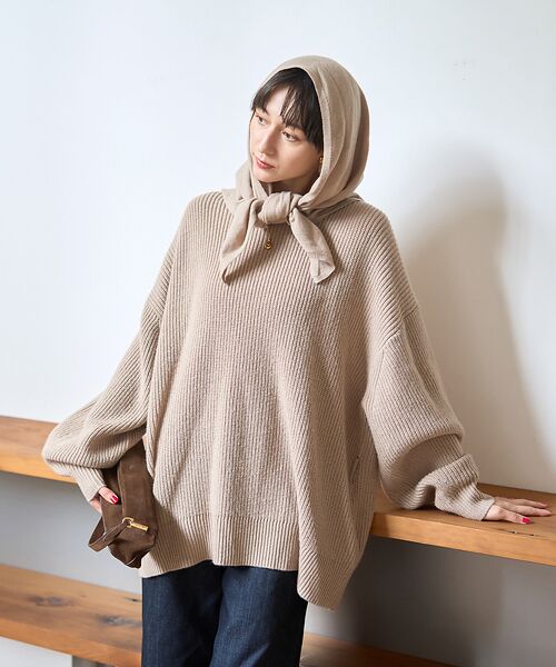 Rouge vif la cle / ルージュ・ヴィフ ラクレ ニット・セーター | 【ストールセット】ポケット付片畦ニットプルオーバー | 詳細1