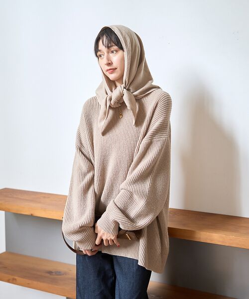 Rouge vif la cle / ルージュ・ヴィフ ラクレ ニット・セーター | 【ストールセット】ポケット付片畦ニットプルオーバー | 詳細2