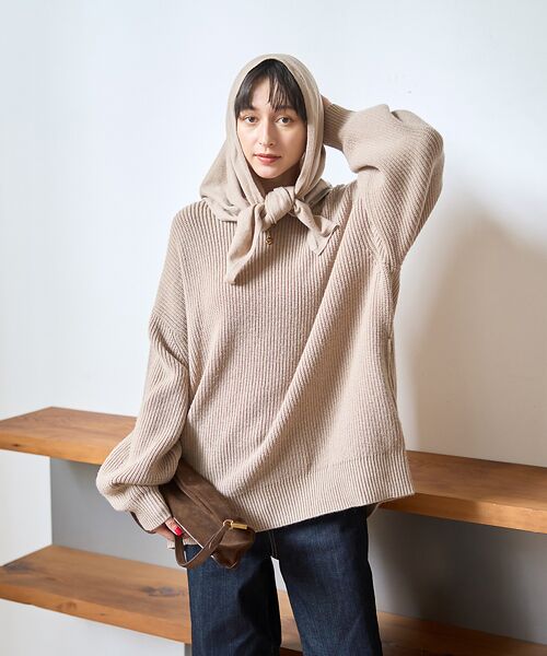 Rouge vif la cle / ルージュ・ヴィフ ラクレ ニット・セーター | 【ストールセット】ポケット付片畦ニットプルオーバー | 詳細4