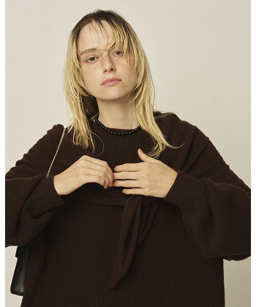 Rouge vif la cle / ルージュ・ヴィフ ラクレ ニット・セーター | 【ストールセット】ポケット付片畦ニットプルオーバー | 詳細25