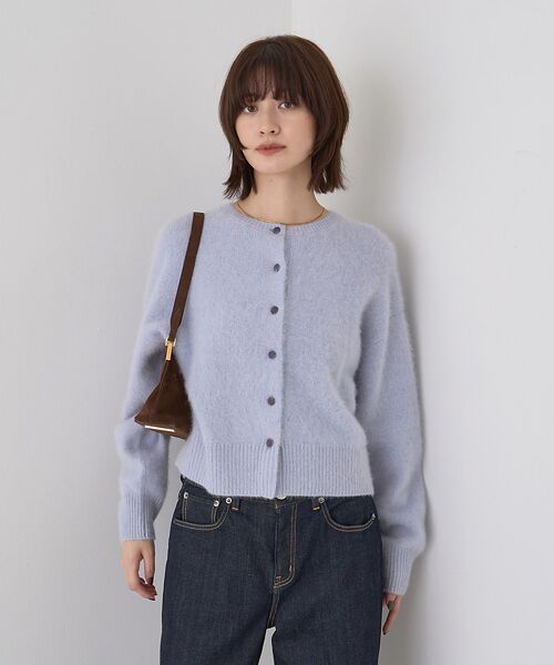 Rouge vif la cle / ルージュ・ヴィフ ラクレ カーディガン・ボレロ | フォックスウールクルーネッククルミ釦カーディガン | 詳細2