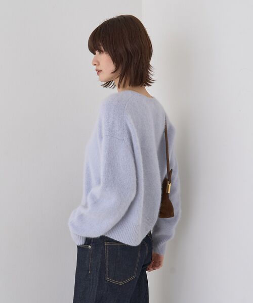 Rouge vif la cle / ルージュ・ヴィフ ラクレ カーディガン・ボレロ | フォックスウールクルーネッククルミ釦カーディガン | 詳細3