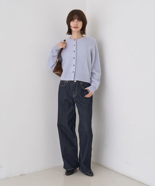 Rouge vif la cle / ルージュ・ヴィフ ラクレ カーディガン・ボレロ | フォックスウールクルーネッククルミ釦カーディガン | 詳細5