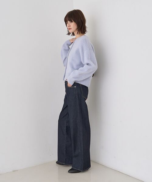 Rouge vif la cle / ルージュ・ヴィフ ラクレ カーディガン・ボレロ | フォックスウールクルーネッククルミ釦カーディガン | 詳細6