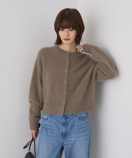 Rouge vif la cle / ルージュ・ヴィフ ラクレ カーディガン・ボレロ | フォックスウールクルーネッククルミ釦カーディガン | 詳細8