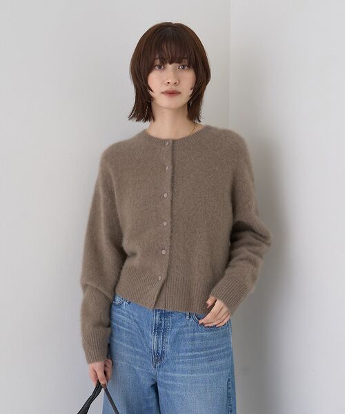 Rouge vif la cle / ルージュ・ヴィフ ラクレ カーディガン・ボレロ | フォックスウールクルーネッククルミ釦カーディガン | 詳細9