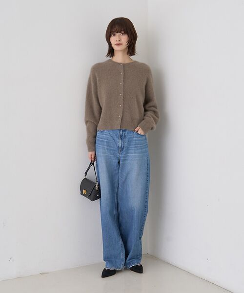 Rouge vif la cle / ルージュ・ヴィフ ラクレ カーディガン・ボレロ | フォックスウールクルーネッククルミ釦カーディガン | 詳細11