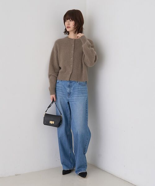 Rouge vif la cle / ルージュ・ヴィフ ラクレ カーディガン・ボレロ | フォックスウールクルーネッククルミ釦カーディガン | 詳細12