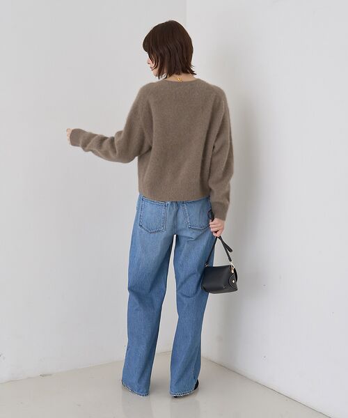 Rouge vif la cle / ルージュ・ヴィフ ラクレ カーディガン・ボレロ | フォックスウールクルーネッククルミ釦カーディガン | 詳細13