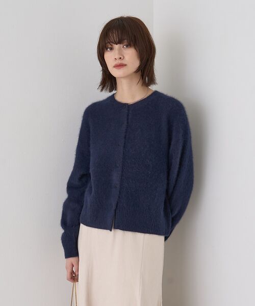 Rouge vif la cle / ルージュ・ヴィフ ラクレ カーディガン・ボレロ | フォックスウールクルーネッククルミ釦カーディガン | 詳細15