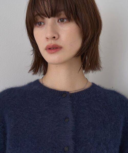 Rouge vif la cle / ルージュ・ヴィフ ラクレ カーディガン・ボレロ | フォックスウールクルーネッククルミ釦カーディガン | 詳細24