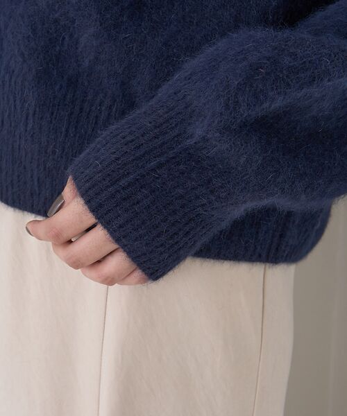 Rouge vif la cle / ルージュ・ヴィフ ラクレ カーディガン・ボレロ | フォックスウールクルーネッククルミ釦カーディガン | 詳細25