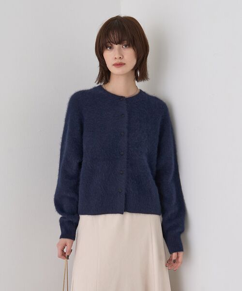 Rouge vif la cle / ルージュ・ヴィフ ラクレ カーディガン・ボレロ | フォックスウールクルーネッククルミ釦カーディガン | 詳細16