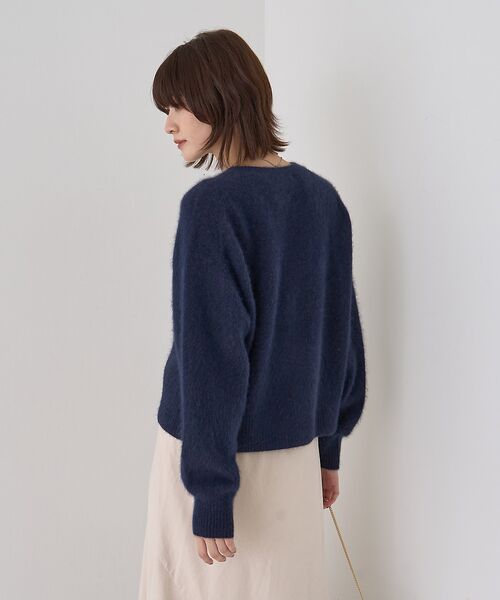 Rouge vif la cle / ルージュ・ヴィフ ラクレ カーディガン・ボレロ | フォックスウールクルーネッククルミ釦カーディガン | 詳細17