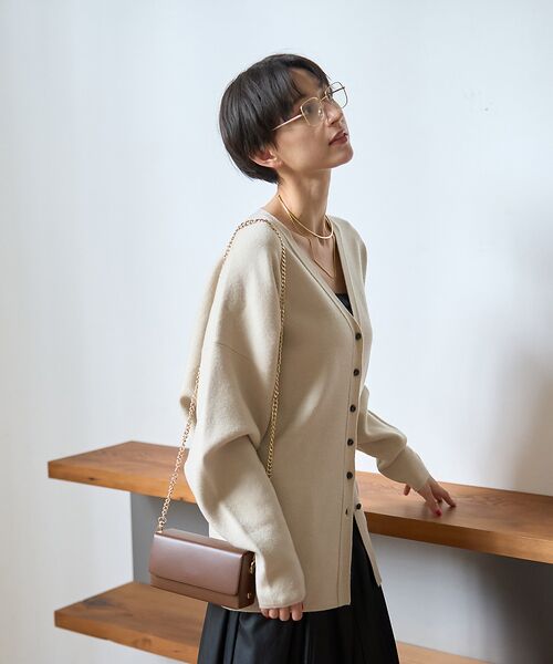 Rouge vif la cle / ルージュ・ヴィフ ラクレ カーディガン・ボレロ | 変形オーバールーズニットカーディガン | 詳細4