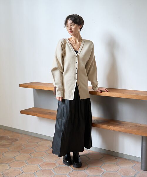 Rouge vif la cle / ルージュ・ヴィフ ラクレ カーディガン・ボレロ | 変形オーバールーズニットカーディガン | 詳細5