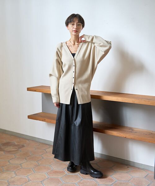 Rouge vif la cle / ルージュ・ヴィフ ラクレ カーディガン・ボレロ | 変形オーバールーズニットカーディガン | 詳細6