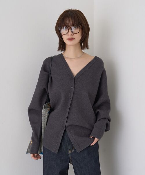Rouge vif la cle / ルージュ・ヴィフ ラクレ カーディガン・ボレロ | 変形オーバールーズニットカーディガン | 詳細14