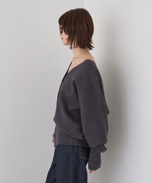 Rouge vif la cle / ルージュ・ヴィフ ラクレ カーディガン・ボレロ | 変形オーバールーズニットカーディガン | 詳細15