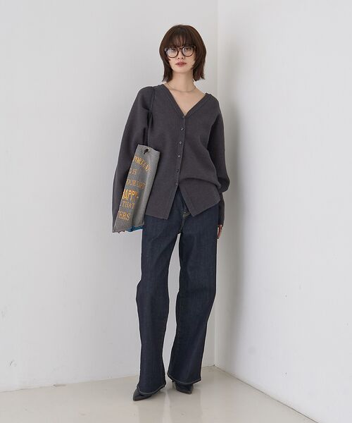 Rouge vif la cle / ルージュ・ヴィフ ラクレ カーディガン・ボレロ | 変形オーバールーズニットカーディガン | 詳細17