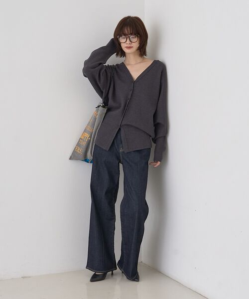 Rouge vif la cle / ルージュ・ヴィフ ラクレ カーディガン・ボレロ | 変形オーバールーズニットカーディガン | 詳細18