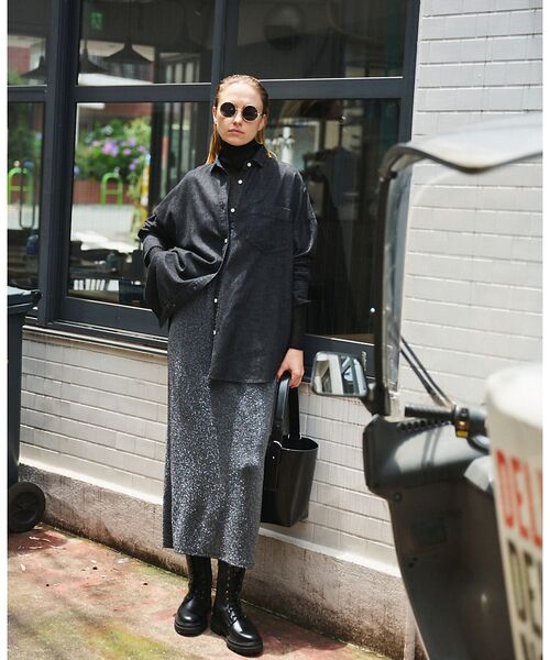 Rouge vif la cle / ルージュ・ヴィフ ラクレ ロング・マキシ丈スカート | ラメグリッタージャージナロースカート | 詳細12