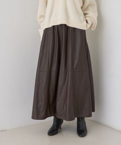 Rouge vif la cle / ルージュ・ヴィフ ラクレ ロング・マキシ丈スカート | フェイクレザーフレアスカート