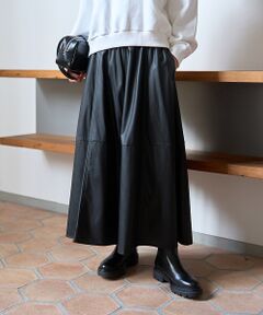 Rouge vif la cle / ルージュ・ヴィフ ラクレ ロング・マキシ丈スカート | フェイクレザーフレアスカート