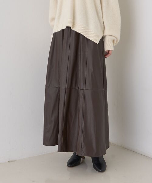 Rouge vif la cle / ルージュ・ヴィフ ラクレ ロング・マキシ丈スカート | フェイクレザーフレアスカート | 詳細2