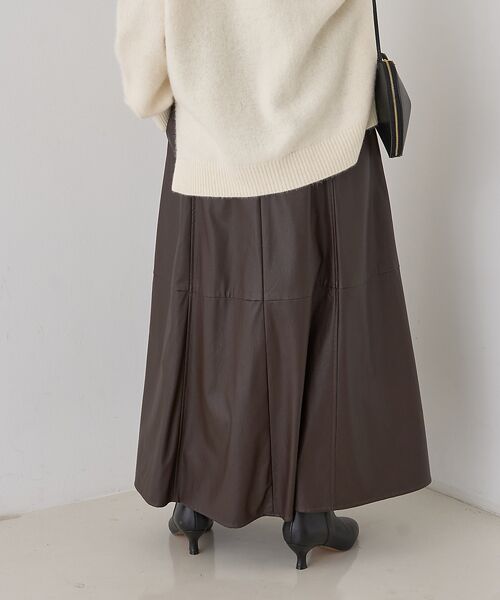 Rouge vif la cle / ルージュ・ヴィフ ラクレ ロング・マキシ丈スカート | フェイクレザーフレアスカート | 詳細5