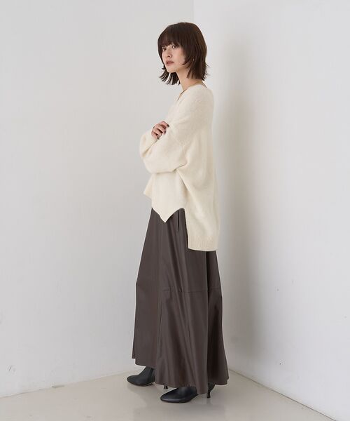 Rouge vif la cle / ルージュ・ヴィフ ラクレ ロング・マキシ丈スカート | フェイクレザーフレアスカート | 詳細9