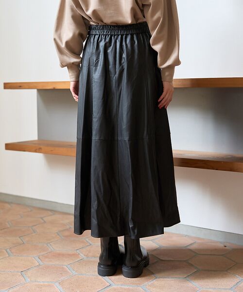 Rouge vif la cle / ルージュ・ヴィフ ラクレ ロング・マキシ丈スカート | フェイクレザーフレアスカート | 詳細23