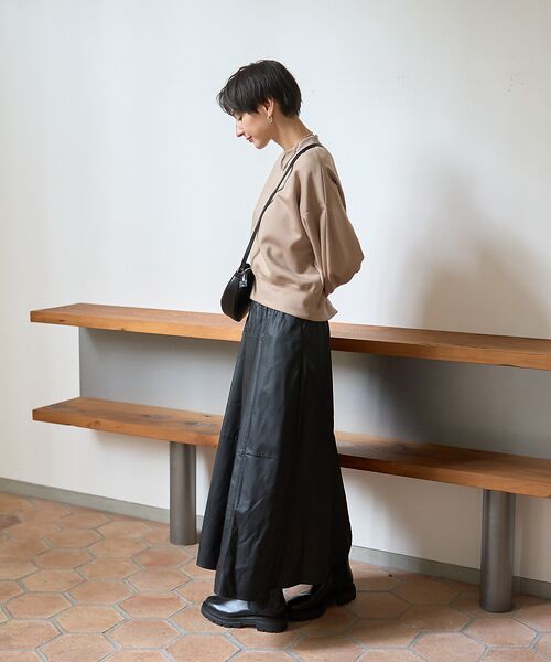 Rouge vif la cle / ルージュ・ヴィフ ラクレ ロング・マキシ丈スカート | フェイクレザーフレアスカート | 詳細20